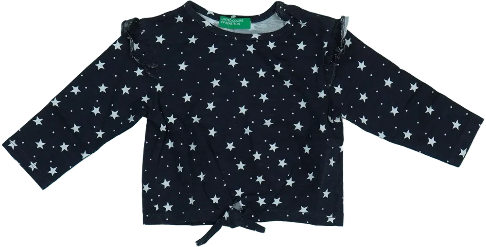 Szürke Benetton Hosszú ujjú felső EU 74 / UK 6-9 hónap / US 6-9 hónap