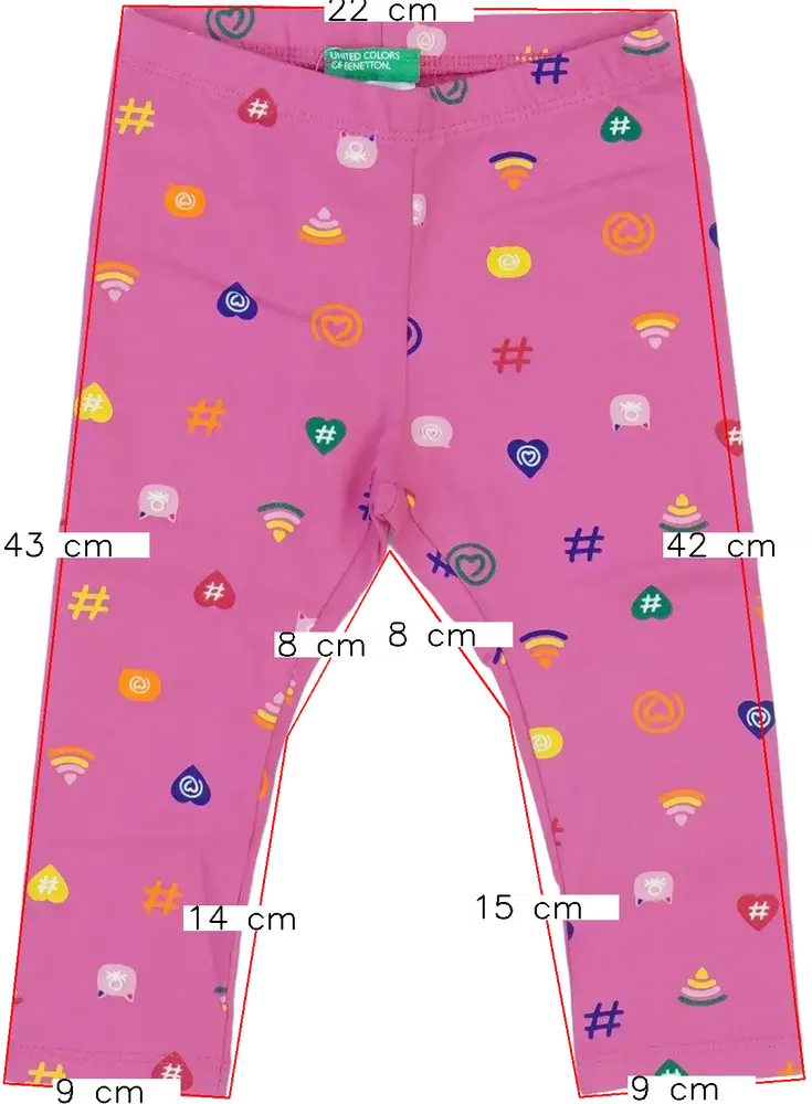 Rózsaszín Benetton Leggings EU 86 / UK 12-18 hónap / US 18 hónap