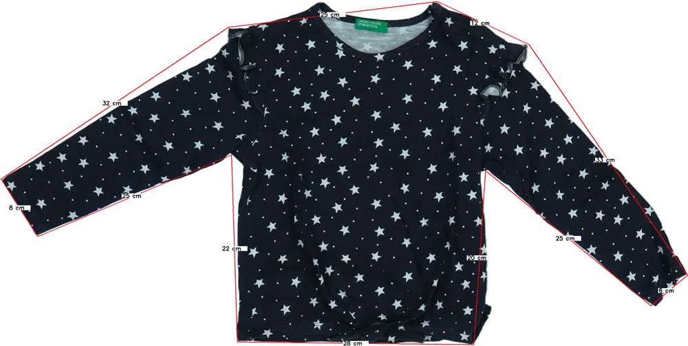 Szürke Benetton Hosszú ujjú felső EU 104 / UK 4 év / US 4T/XS