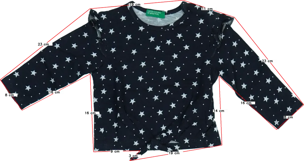 Szürke Benetton Hosszú ujjú felső EU 80 / UK 9-12 hónap / US 12 hónap