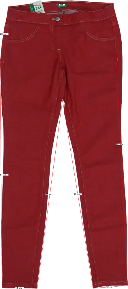 Piros Benetton Hosszúnadrág EU 170 / UK 15 év / US XL