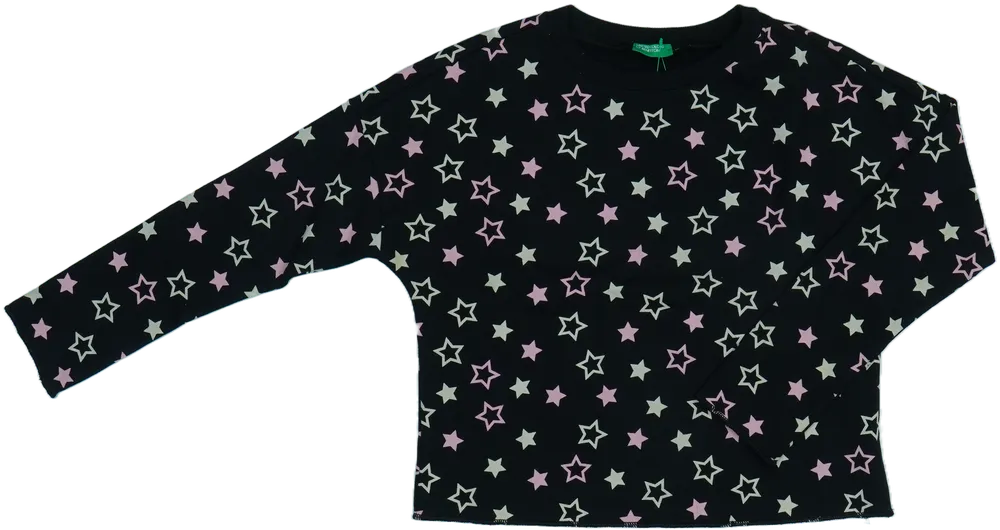 Fekete Benetton Pulóver EU 122 / UK 7 év / US 7 év/M