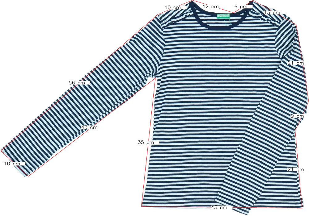Kék Benetton Hosszú ujjú felső EU 152 / UK 12 év / US 12 év/L