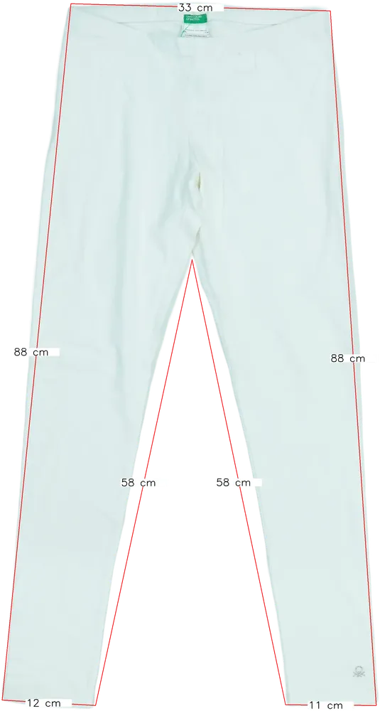 Fehér Benetton Leggings EU 164 / UK 14 év / US 14 év/XL