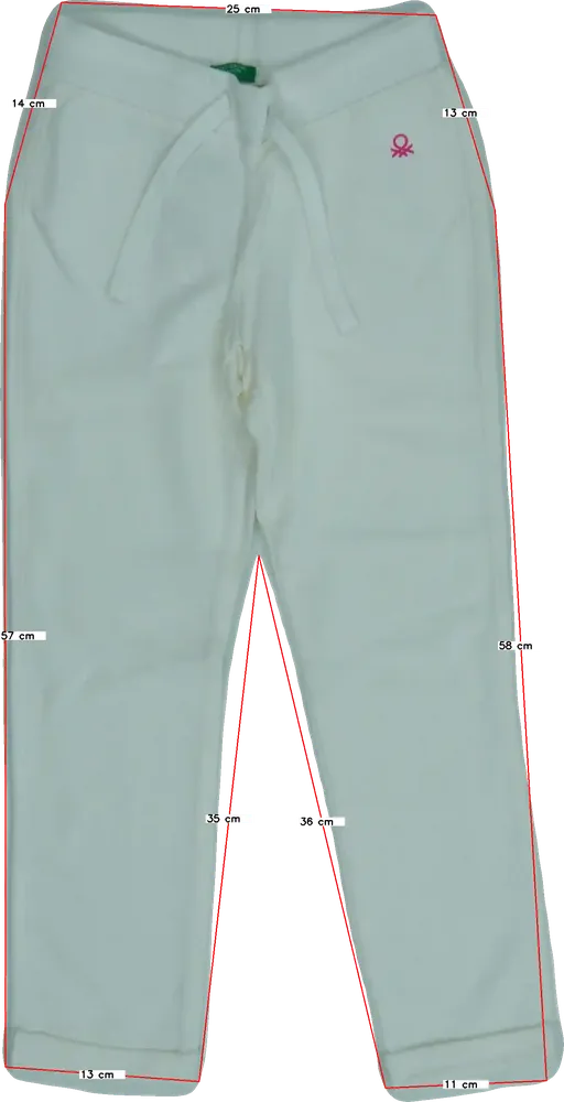 Fehér Benetton Melegítőnadrág EU 116 / UK 6 év / US 6 év/S