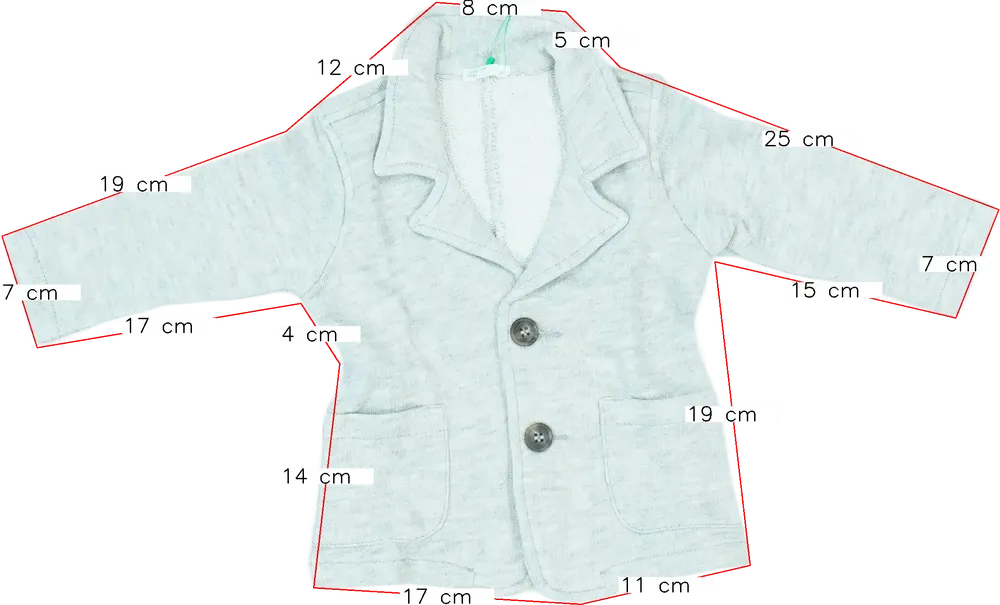 Szürke Benetton Blézer és Zakó EU 74 / UK 6-9 hónap / US 6-9 hónap