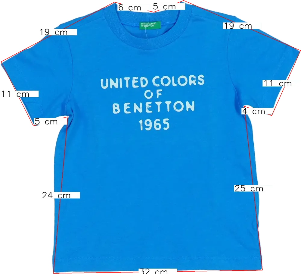 Kék Benetton Póló EU 92 / UK 2 év / US 2T