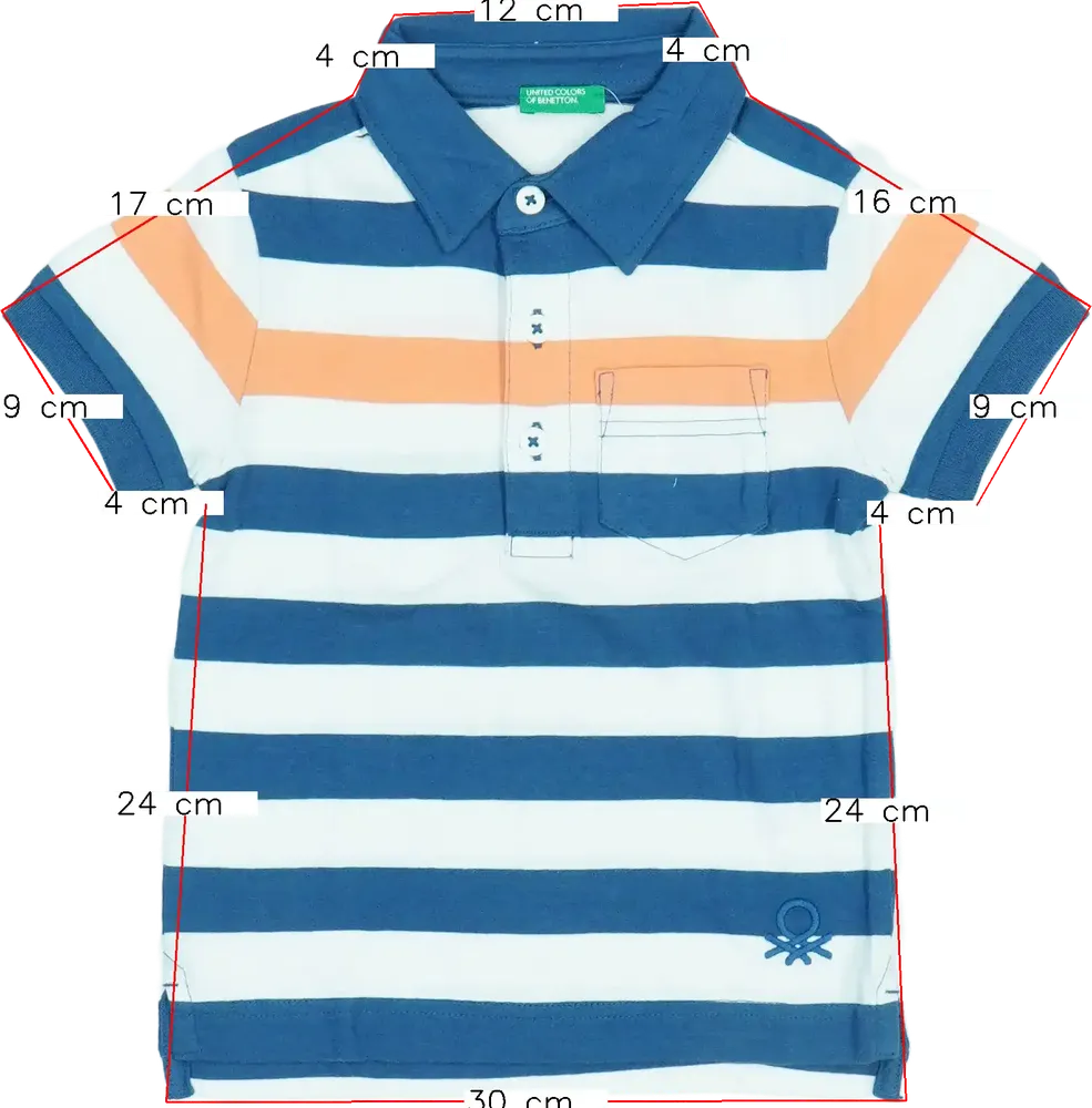 Kék Benetton Galléros póló EU 92 / UK 2 év / US 2T