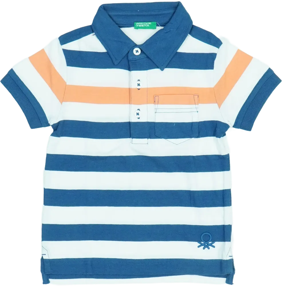 Kék Benetton Galléros póló EU 92 / UK 2 év / US 2T