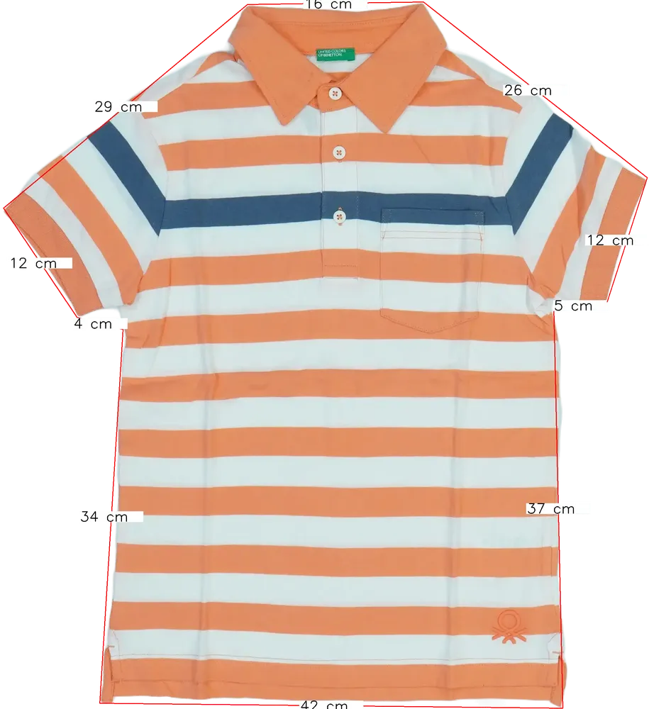 Kék Benetton Galléros póló EU 146 / UK 11 év / US 12 év/L