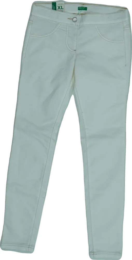 Fehér Benetton Farmernadrág EU 146 / UK 11 év / US 12 év/L