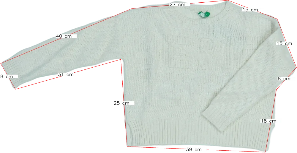 Barna Benetton Kötött pulcsi EU 128 / UK 8 év / US 8 év/M