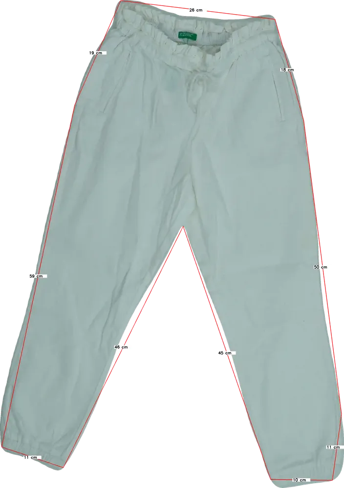 Fehér Benetton Hosszúnadrág EU 140 / UK 10 év / US 10 év/L