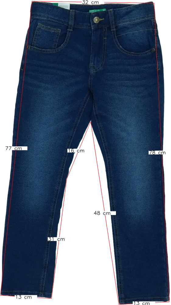 Kék Benetton Farmernadrág EU 128 / UK 8 év / US 8 év/M