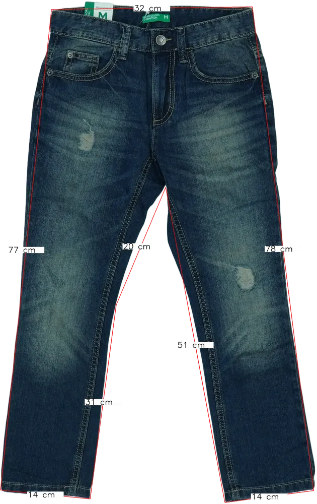 Kék Benetton Farmernadrág EU 128 / UK 8 év / US 8 év/M