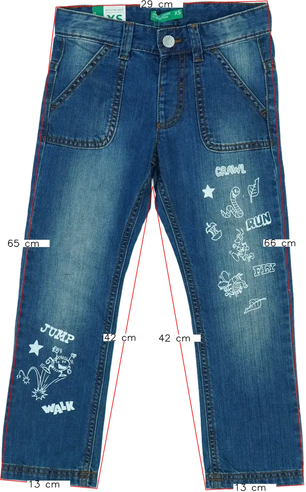 Kék Benetton Farmernadrág EU 110 / UK 5 év / US 5 év/XS