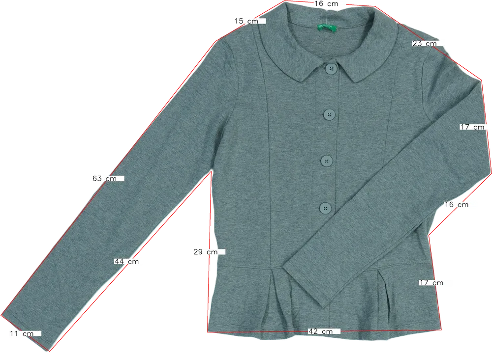 Szürke Benetton Dzseki EU 170 / UK 15 év / US XL
