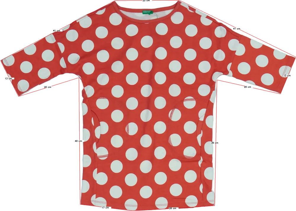 Rózsaszín Benetton Ruha EU 128 / UK 8 év / US 8 év/M