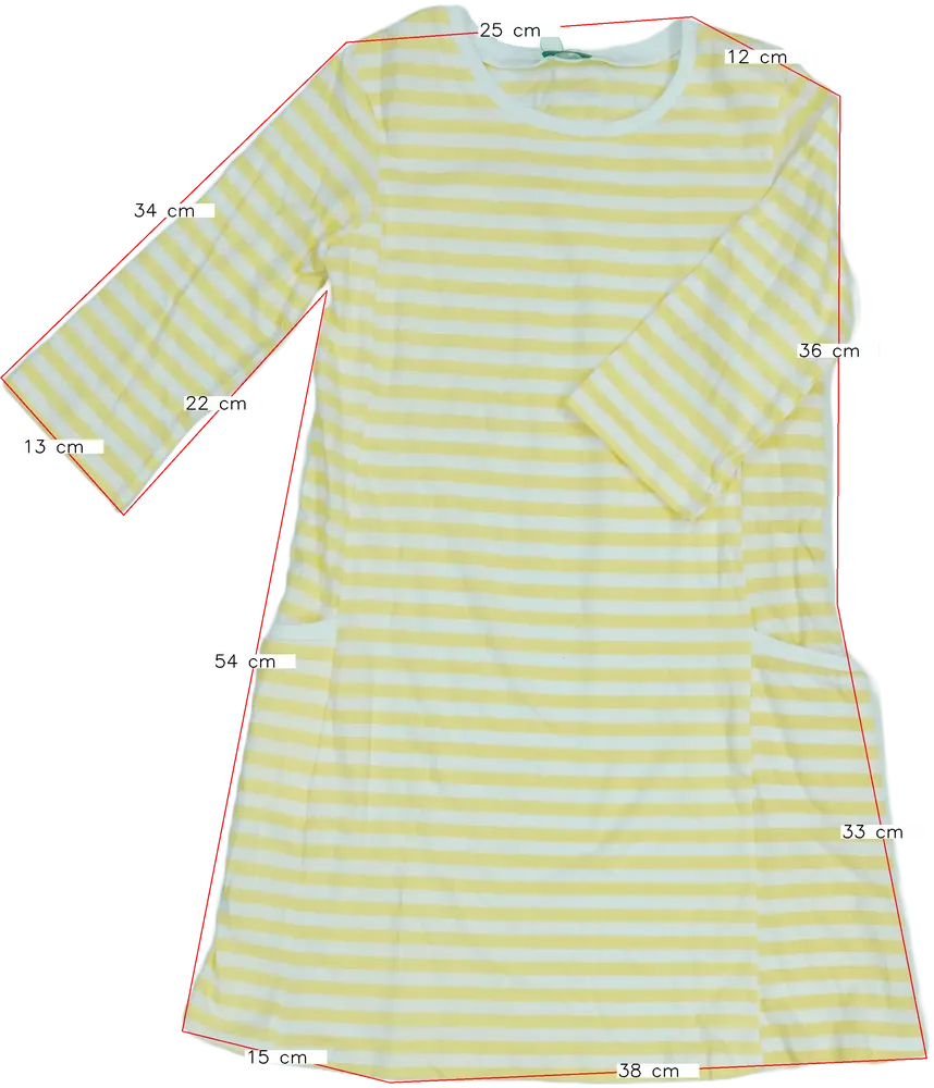 Fehér Benetton Ruha EU 146 / UK 11 év / US 12 év/L