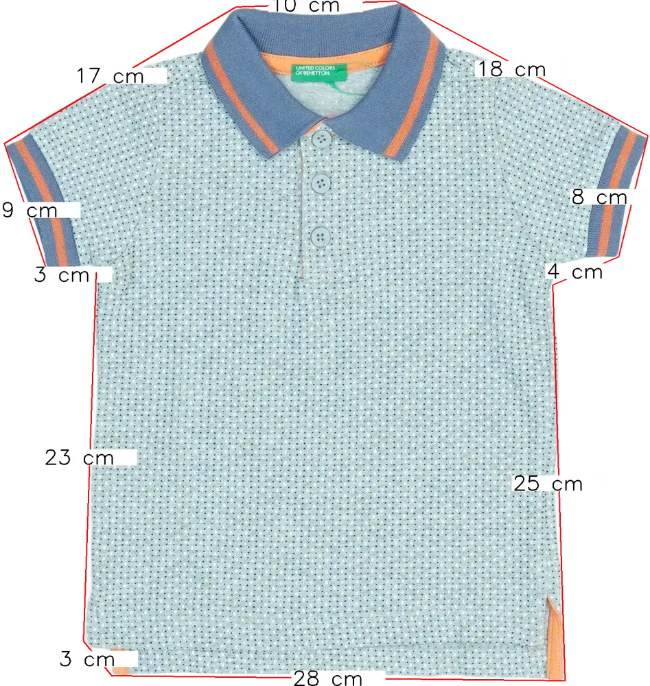 Szürke Benetton Galléros póló EU 92 / UK 2 év / US 2T