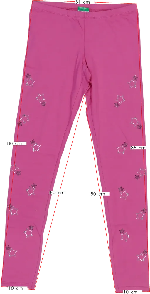 Rózsaszín Benetton Leggings EU 164 / UK 14 év / US 14 év/XL
