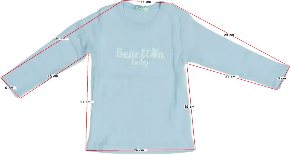 Kék Benetton Hosszú ujjú felső EU 80 / UK 9-12 hónap / US 12 hónap