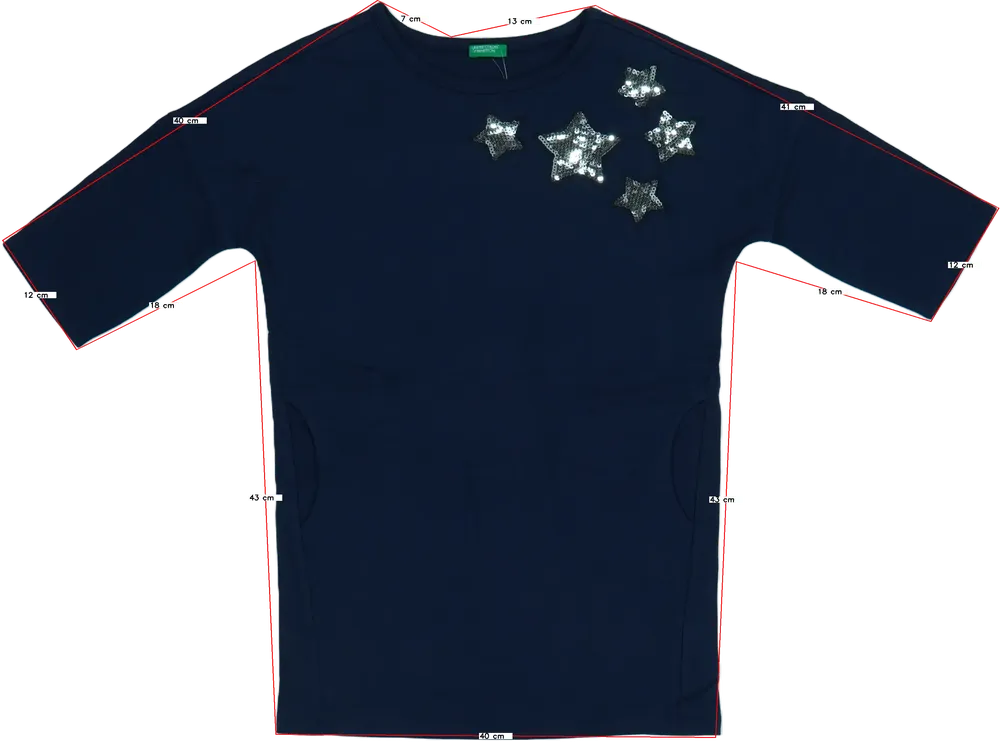 Kék Benetton Ruha EU 128 / UK 8 év / US 8 év/M