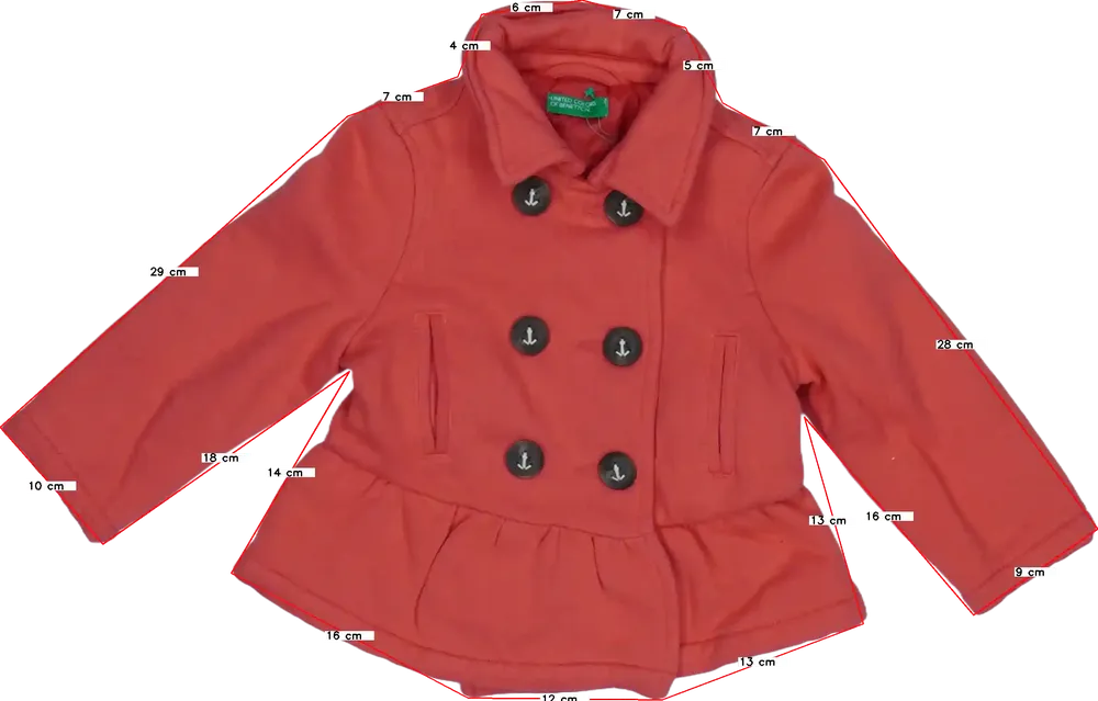 Rózsaszín Benetton Átmeneti kabát EU 92 / UK 2 év / US 2T