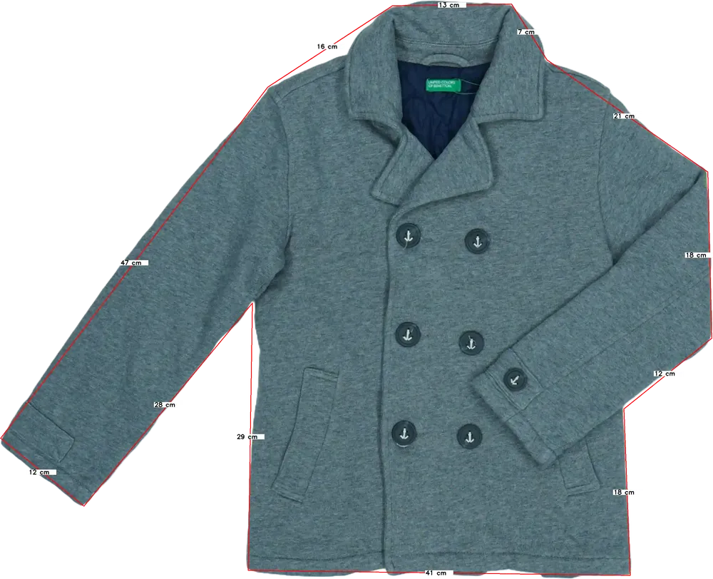 Szürke Benetton Átmeneti kabát EU 170 / UK 15 év / US XL