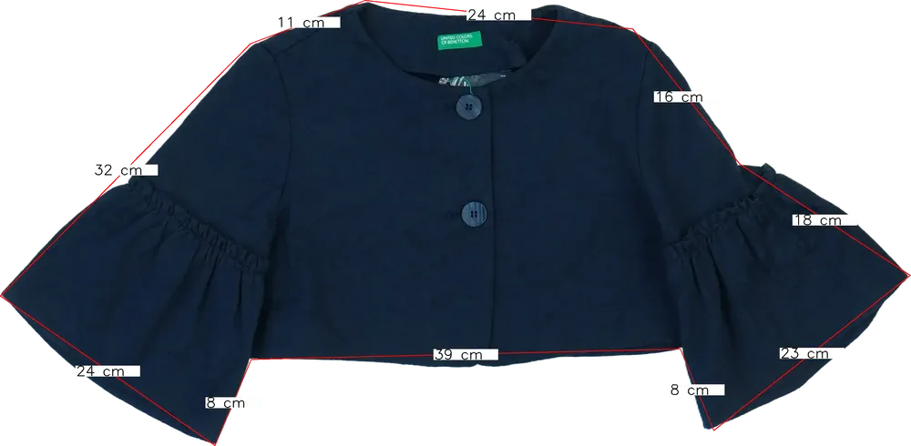 Kék Benetton Bolero EU 146 / UK 11 év / US 12 év/L