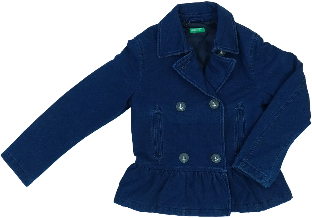 Kék Benetton Átmeneti kabát EU 128 / UK 8 év / US 8 év/M