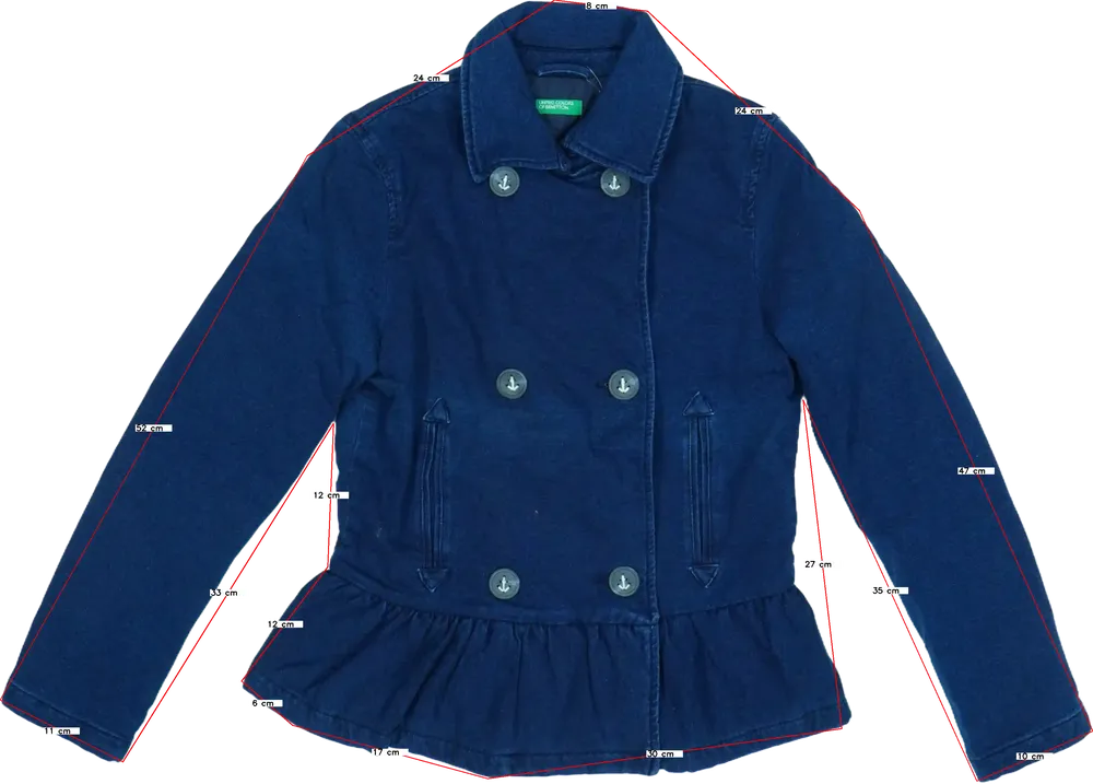 Kék Benetton Átmeneti kabát EU 152 / UK 12 év / US 12 év/L