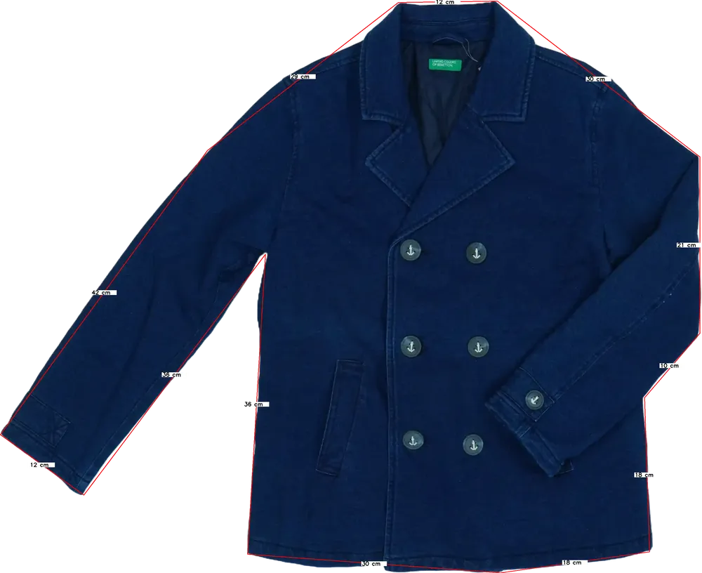 Kék Benetton Átmeneti kabát EU 170 / UK 15 év / US XL