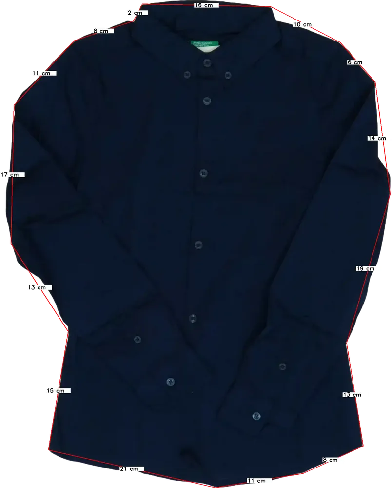 Kék Benetton Ing EU 140 / UK 10 év / US 10 év/L