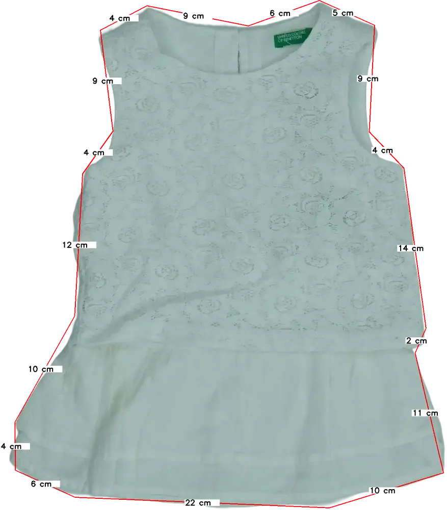 Fehér Benetton Ruha EU 92 / UK 2 év / US 2T
