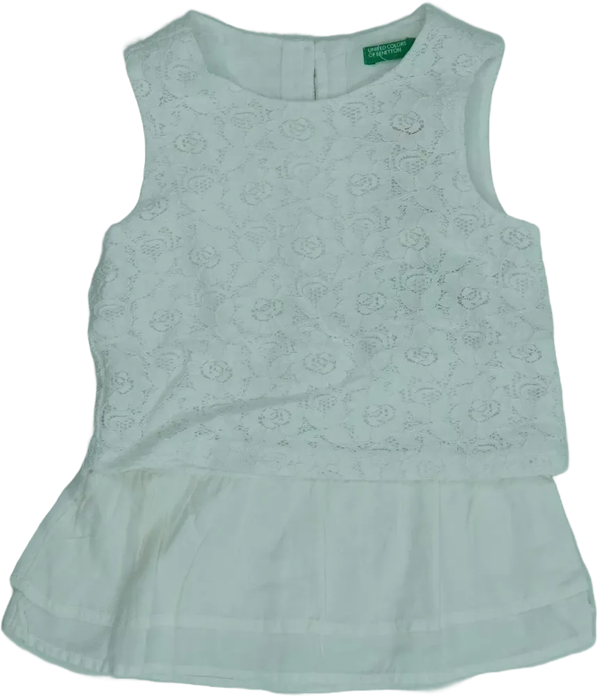 Fehér Benetton Ruha EU 92 / UK 2 év / US 2T