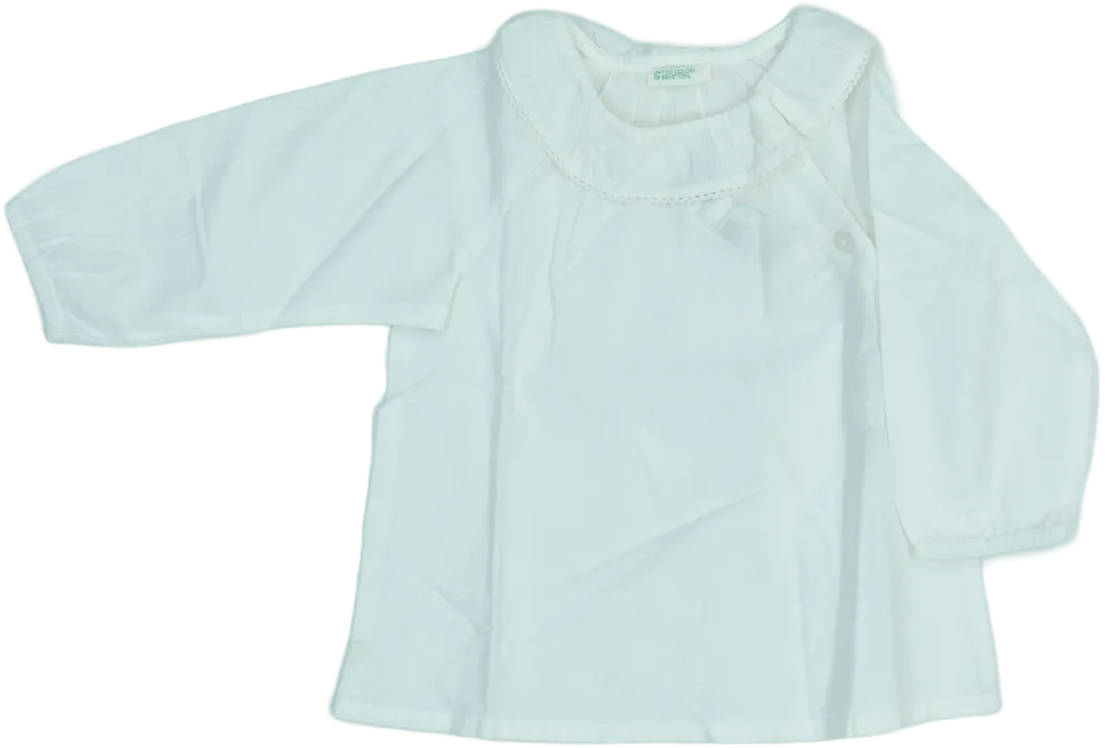Fehér Benetton Blúz EU 74 / UK 6-9 hónap / US 6-9 hónap