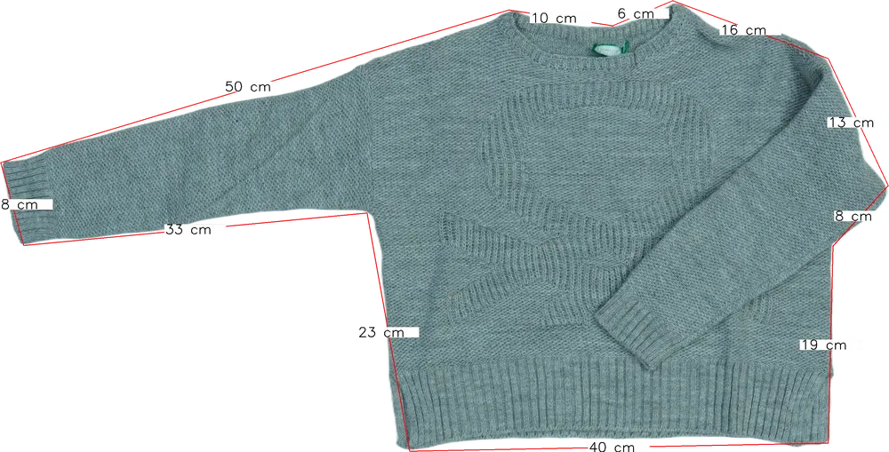 Szürke Benetton Kötött pulcsi EU 128 / UK 8 év / US 8 év/M