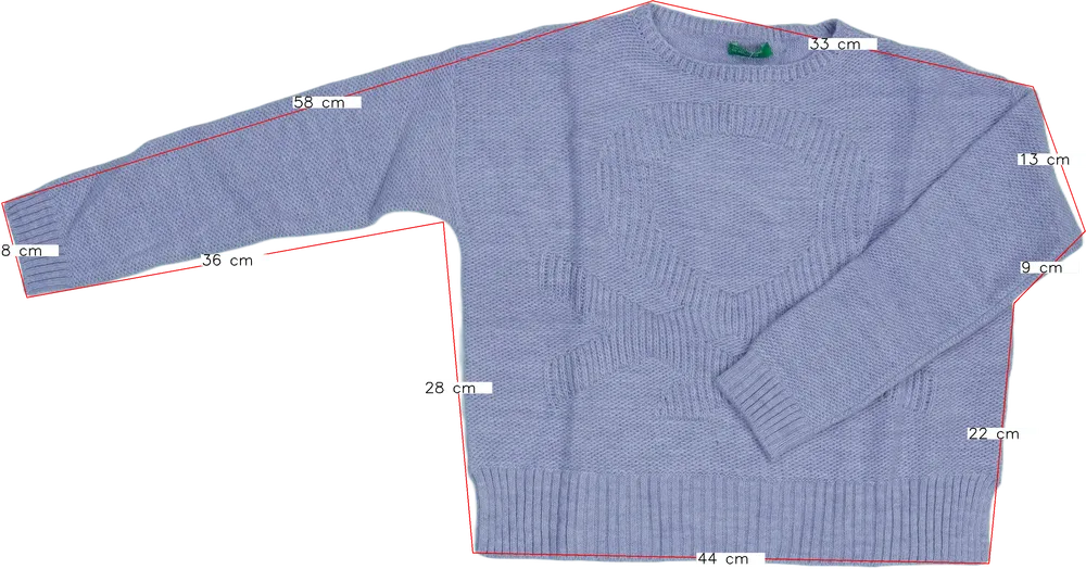 Lila Benetton Kötött pulcsi EU 152 / UK 12 év / US 12 év/L