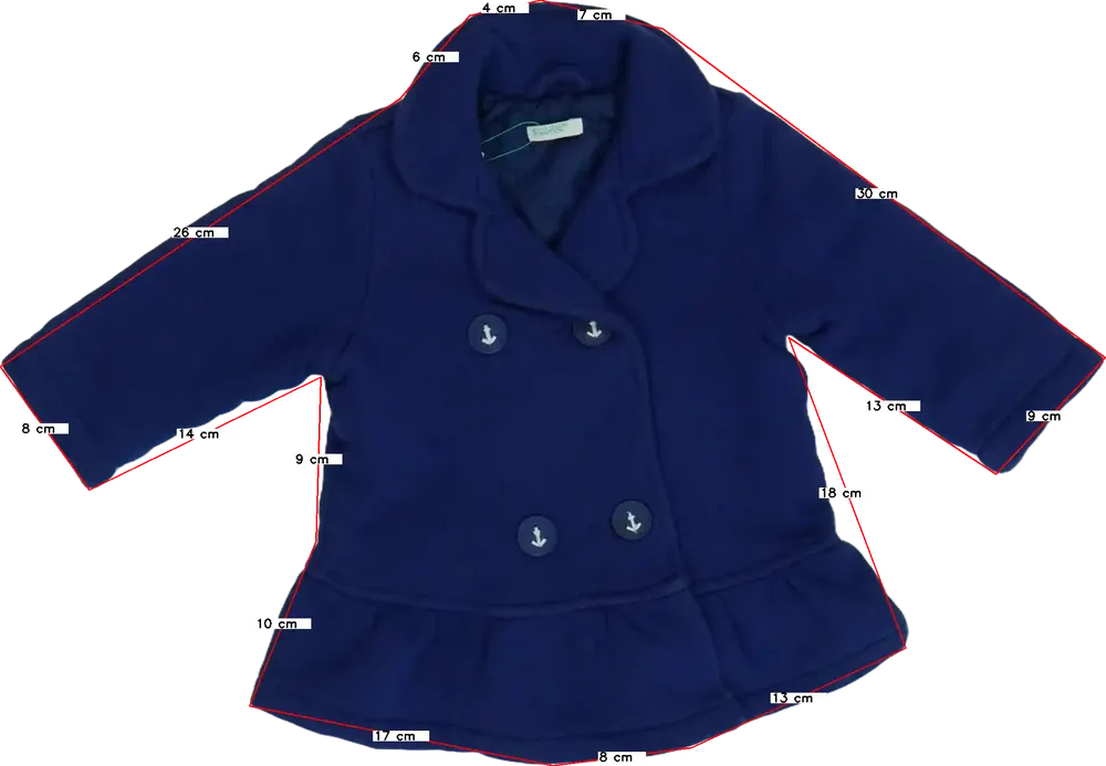 Kék Benetton Átmeneti kabát EU 74 / UK 6-9 hónap / US 6-9 hónap