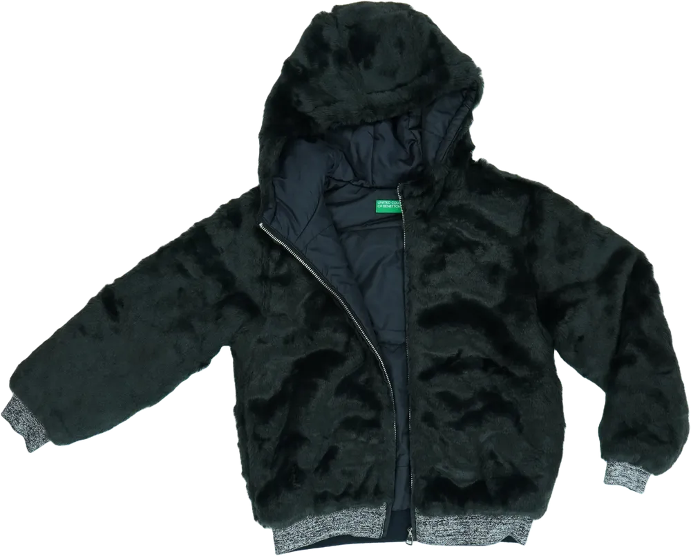 Fekete Benetton Dzseki EU 128 / UK 8 év / US 8 év/M