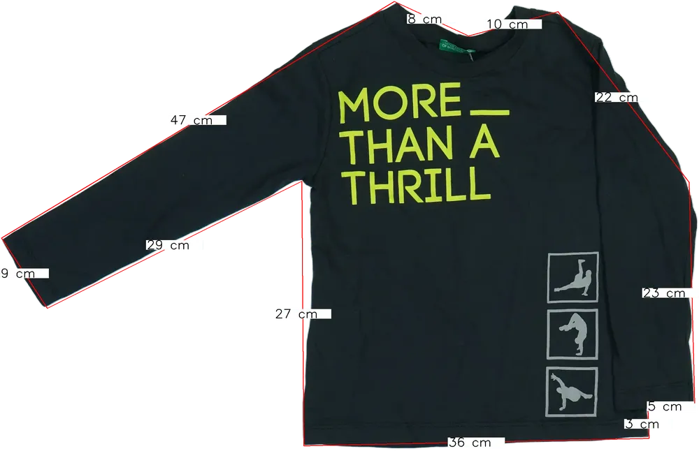 Fekete Benetton Hosszú ujjú felső EU 110 / UK 5 év / US 5 év/XS