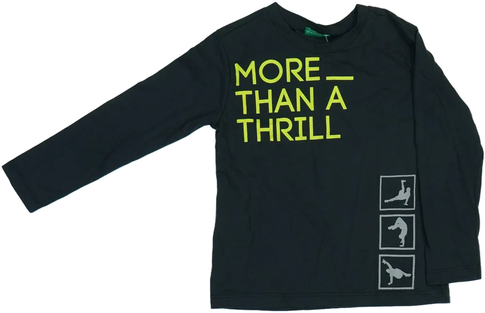 Fekete Benetton Hosszú ujjú felső EU 110 / UK 5 év / US 5 év/XS