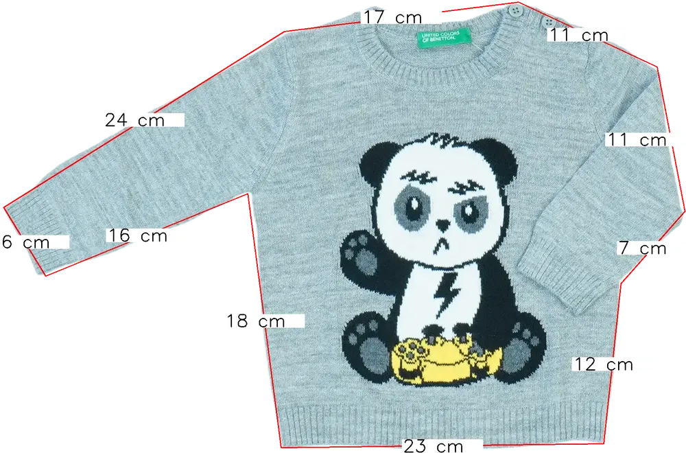 Szürke Benetton Kötött pulcsi EU 74 / UK 6-9 hónap / US 6-9 hónap