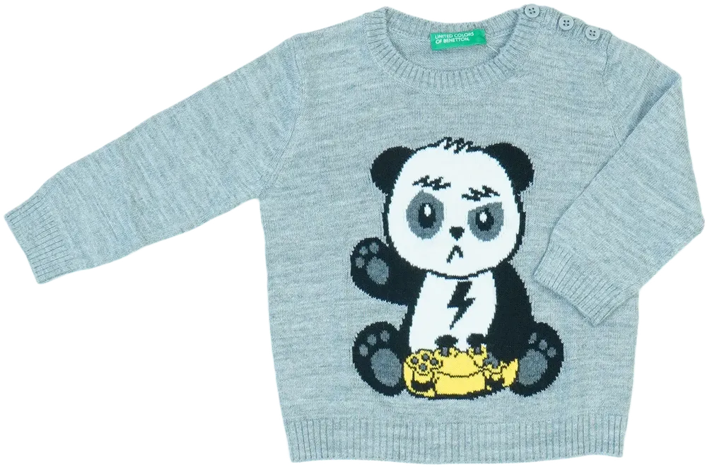 Szürke Benetton Kötött pulcsi EU 74 / UK 6-9 hónap / US 6-9 hónap