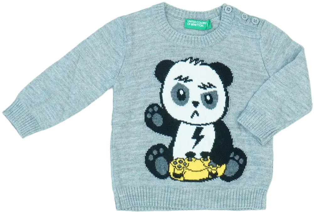 Szürke Benetton Kötött pulcsi EU 68 / UK 3-6 hónap / US 3-6 hónap