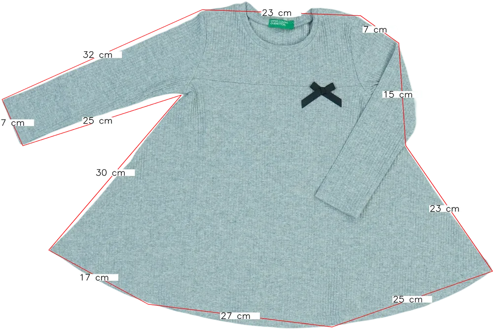 Szürke Benetton Ruha EU 92 / UK 2 év / US 2T