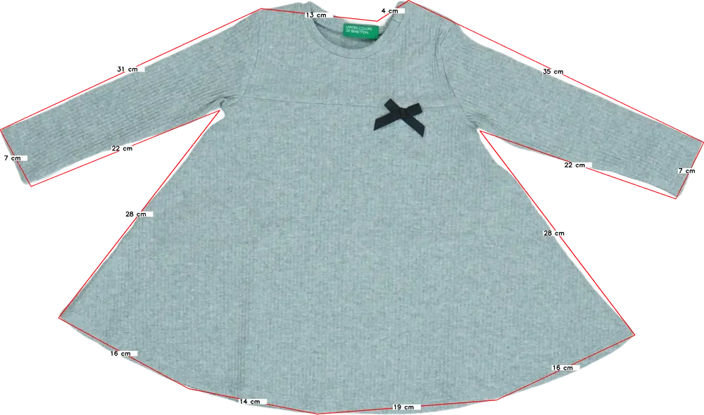 Szürke Benetton Ruha EU 68 / UK 3-6 hónap / US 3-6 hónap