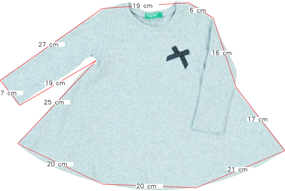 Szürke Benetton Ruha EU 80 / UK 9-12 hónap / US 12 hónap