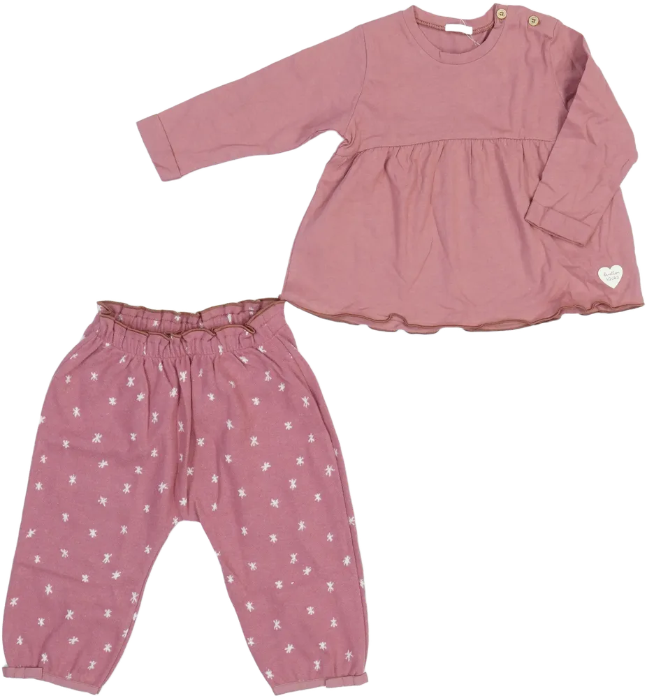 Rózsaszín Benetton 2 részes szett - Felsőruházat és nadrág EU 80 / UK 9-12 hónap / US 12 hónap